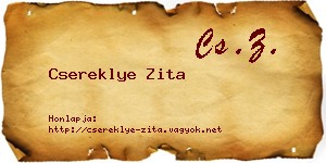 Csereklye Zita névjegykártya